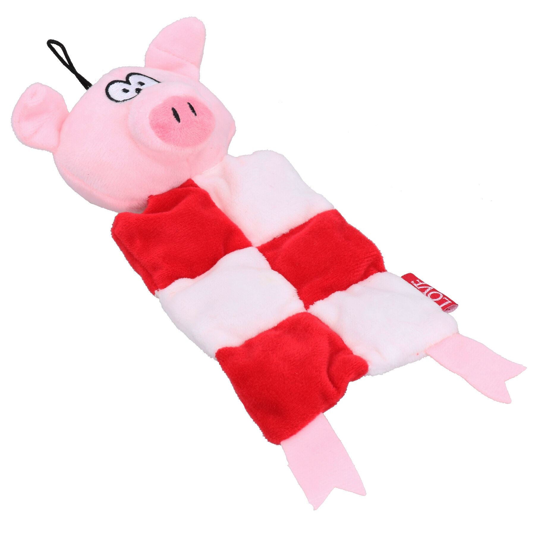 Dog Christmas Gift Squeaky Squares Pig Festive Plush Play Toy Xmas Present