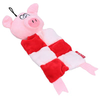 Cadeau de Noël pour chien Squeaky Squares Pig Jouet en peluche festif Cadeau de Noël