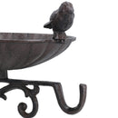 Wall Mount Bird Bath Cast Iron Feeder Ornament Garden Feature Statue Fence