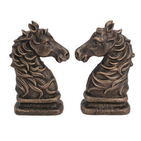 Serre-livres en forme de buste de tête de cheval, figurine décorative, support de serre-livres en fonte