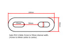 M10 U-Bolt Plate 31mm to 59mm Internal Width Thick Galvanised N-Bolt Backing