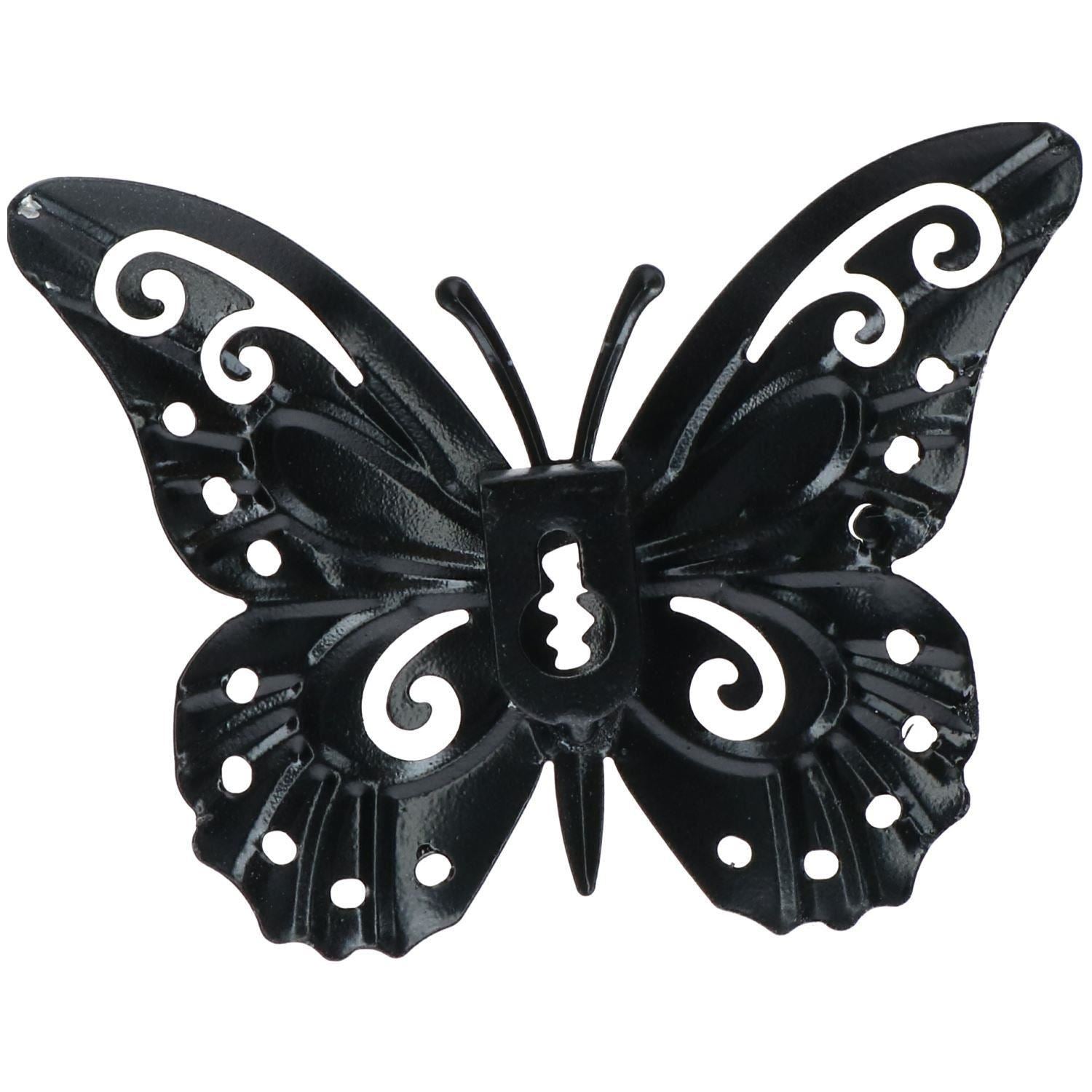 Set of 12 Red Small Metal Butterflies Garden/Home Wall Art Ornament