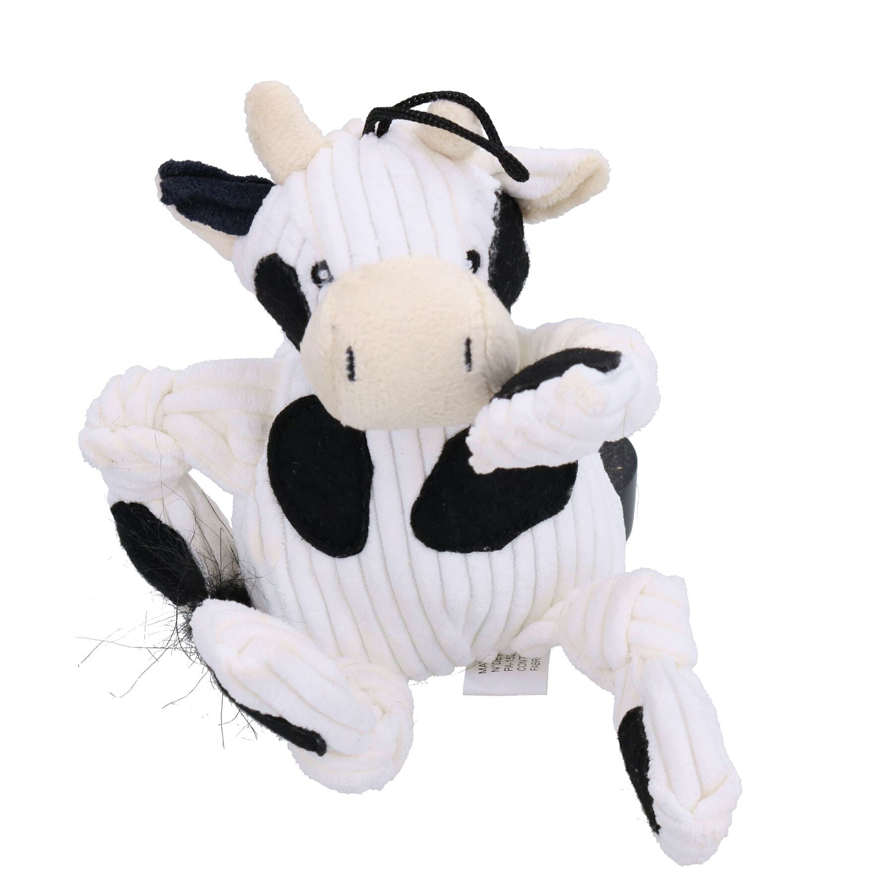 Small Cow Knottie Plush Durable Multi Squeaky Dog Puppy Toy 7x12x18cm