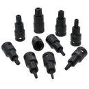 Male Tamper Proof Impact Impacted Torx Star Sockets TT10 – TT70 10pc Set