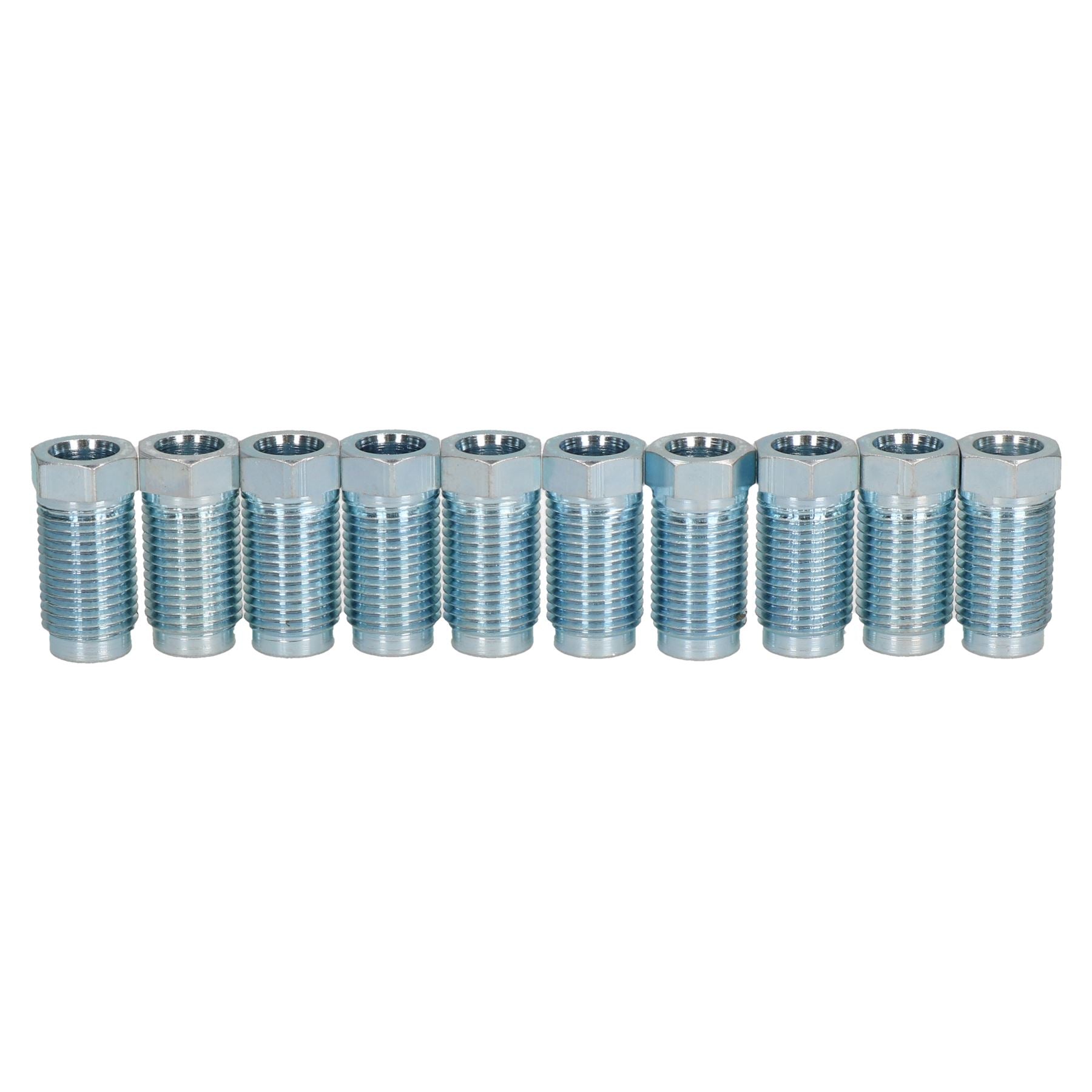 10pc Steel Male Brake Pipe Union Long Fittings 1/2" x 20 UNF for 5/16" Brakes