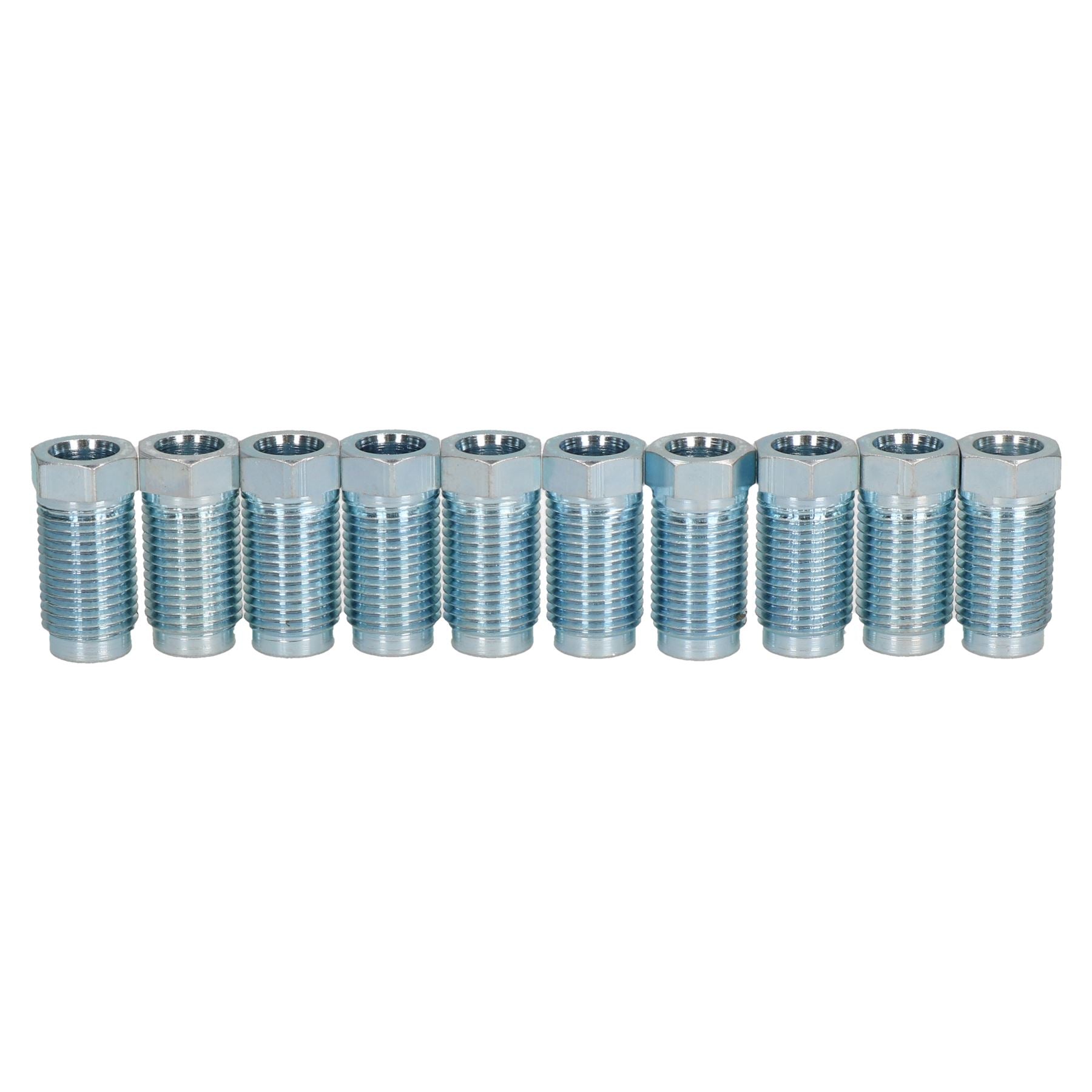 Brake Pipe Fitting 10pc Steel Male Union Long 1/2" x 20 UNF for 5/16" Brakes