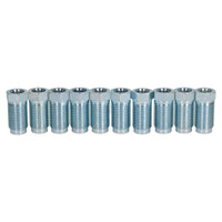 Brake Pipe Fitting 10pc Steel Male Union Long 1/2" x 20 UNF for 5/16" Brakes
