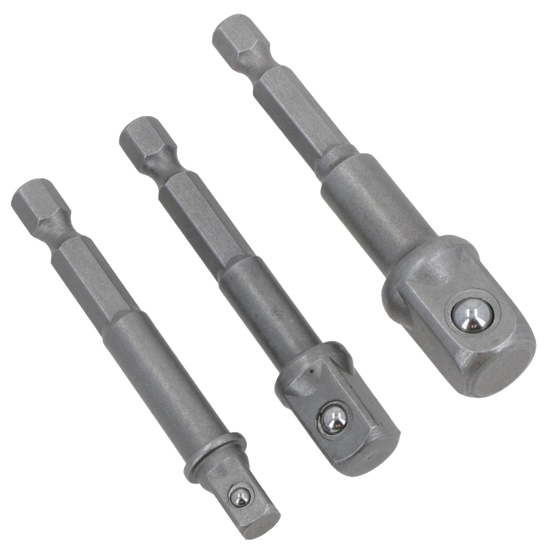 3pc Power Extension Bar Allen Hex Socket Driver Adapters 1/4" 3/8" + 1/2"