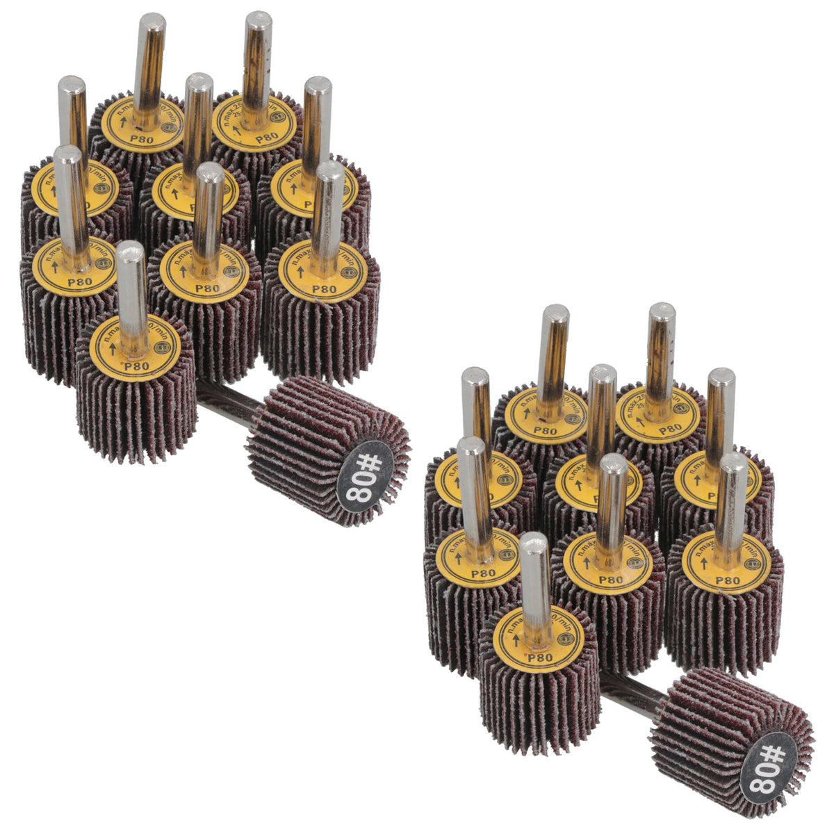 25mm 80 Grit Abrasive Flap Wheel Discs Sanding Rust Removal 6mm Shank