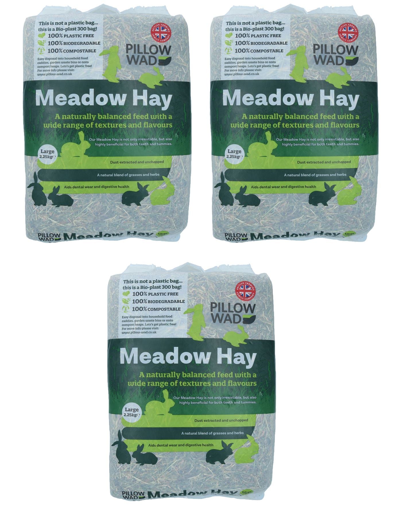 Superior Quality Large Bio Meadow Hay Small Animal Bedding Feeding 2.25KG