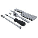 Professioneller Steckschlüsselsatz tief und flach, 1/4"-Antrieb, metrisch, 24-teilig, 4 mm – 13 mm