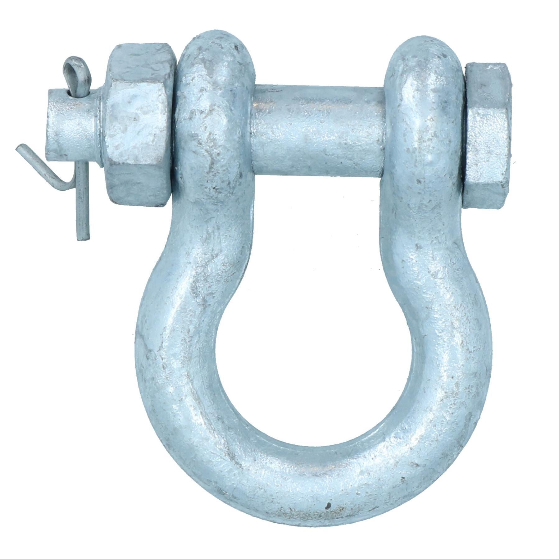Galvanised Bow Shackle Safety Pin 3/8in (10mm) 1.0T to US Fed Spec