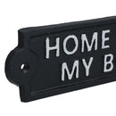 Home Is Where My Boys Are Cast Iron Sign Plaque Wall Door Fence Post House