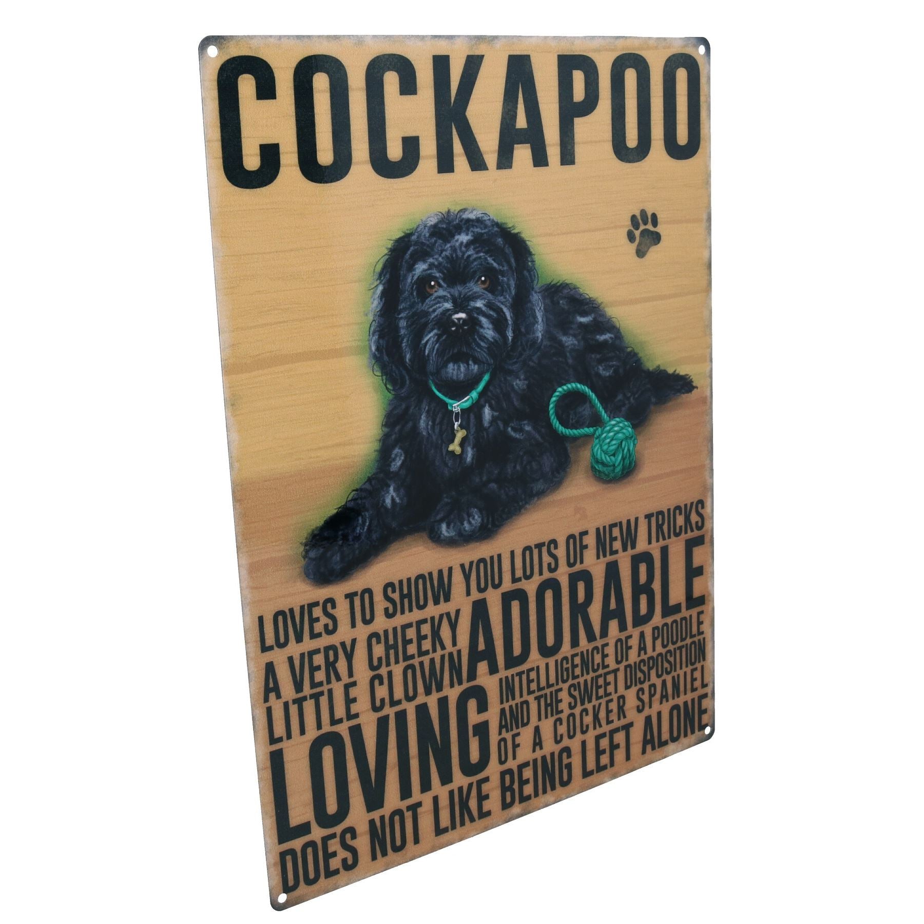 Plaque en métal pour chien Cockapoo