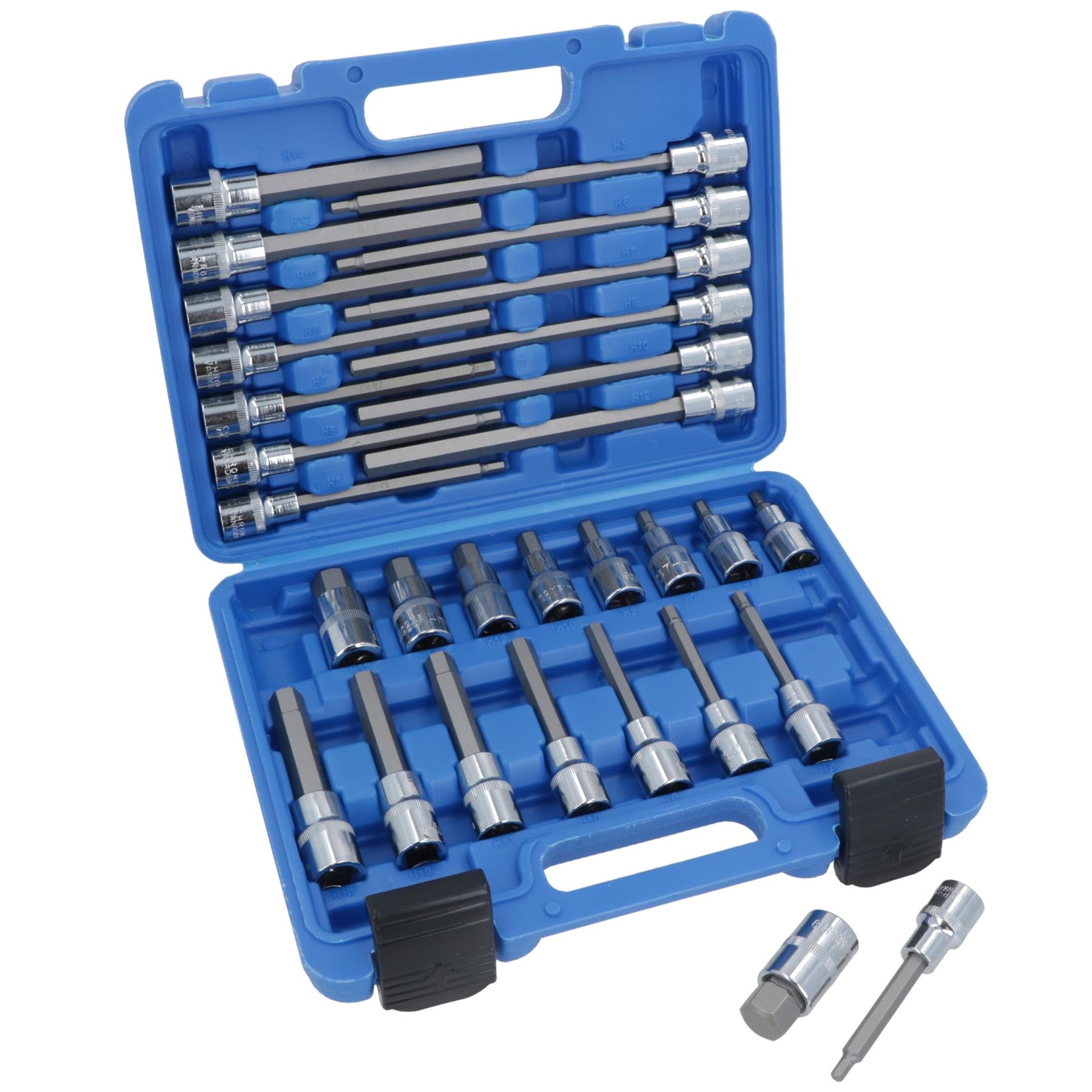 1/2" Drive Allen Hex Key Metric Sockets Shallow And Deep 5mm - 19mm 30pc