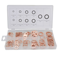 140pc Solid Copper Washer Assortment Set Seal Flat Gasket Metric Sizes 6-24mm