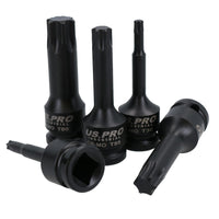 1/2" Drive Shallow and Deep Impact Torx Star Male Bits Sockets T20 – T80 18pc