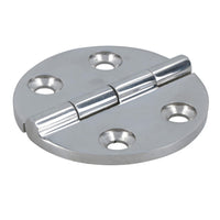 Polished Door Circular Hinge Stainless Steel 64mm diameter 316 Marine Cabin