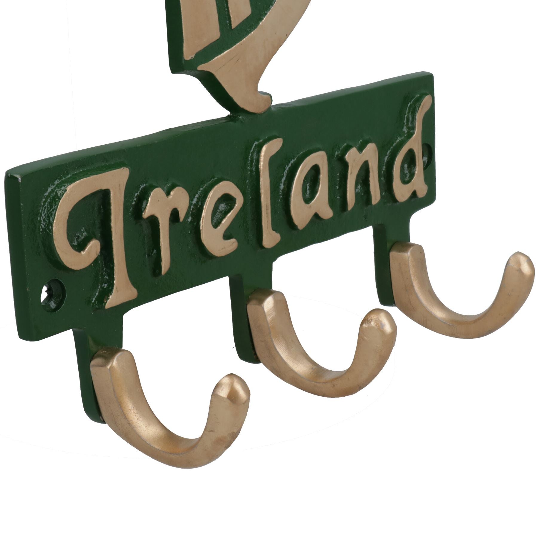 Irish Ireland Coat Jacket Key Hanger / Rack 3 Hooks / Pegs Wall Hall House Harp