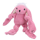 Small Pink Bunny Knottie Plush Durable Multi Squeaky Dog Puppy Toy 7x13x21cm