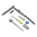 Flacher Steckschlüsselsatz 3/8" und 1/4" Dr. Metrisch und Imperial, 40-teilig, Ratschenschlüssel TE416