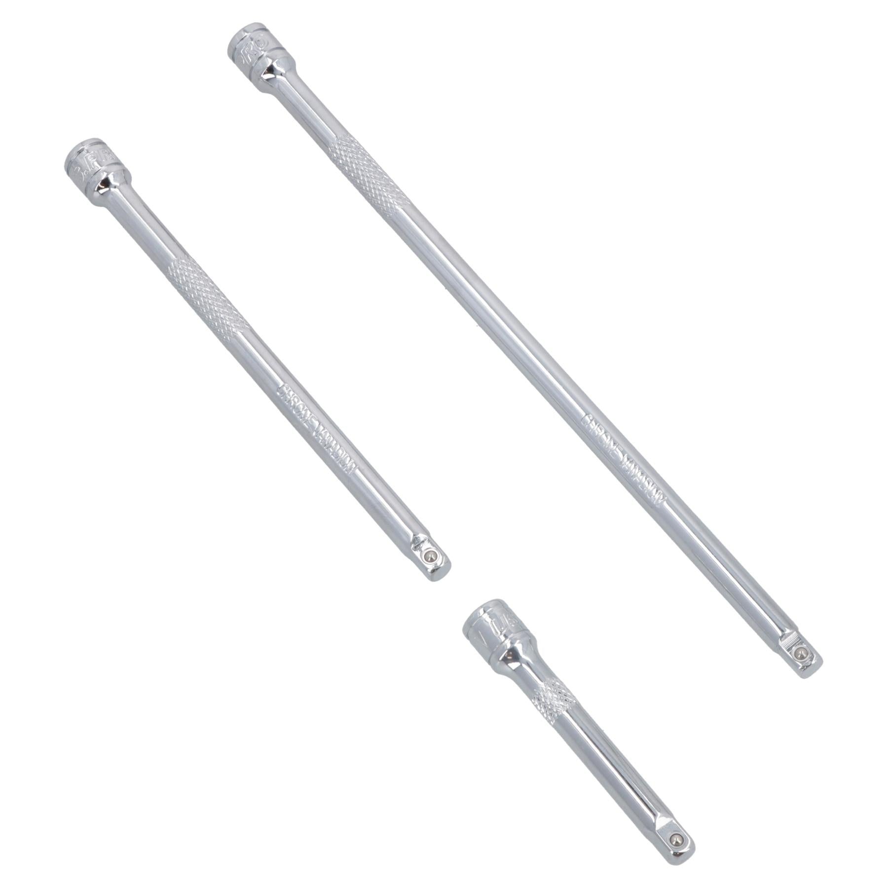 Jeu de rallonges à cliquet à douille droite 1/4" 75 mm 150 mm + 225 mm 3 pièces