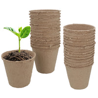 Biodegradable Fibre Plant Pots For Seeds Seedlings Cuttings Round 8 x 8cm