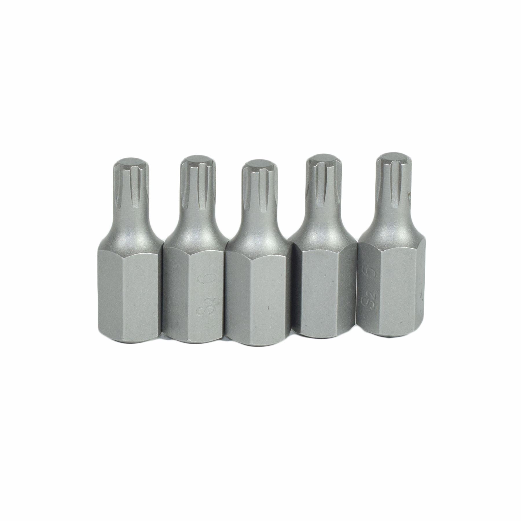 5 Pack M5 - M13 Male 30mm Ribe Bits With 10mm Hex End S2 Steel