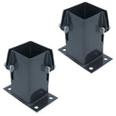 Grey Flush Fit Fence Post Bolt Down Shoe Holder Support 75mm x 75mm