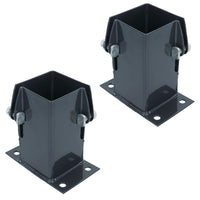 Grey Flush Fit Fence Post Bolt Down Shoe Holder Support 75mm x 75mm
