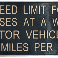 Plaque en fonte avec limite de vitesse pour chevaux, porte, mur, maison, portail, véhicule à moteur