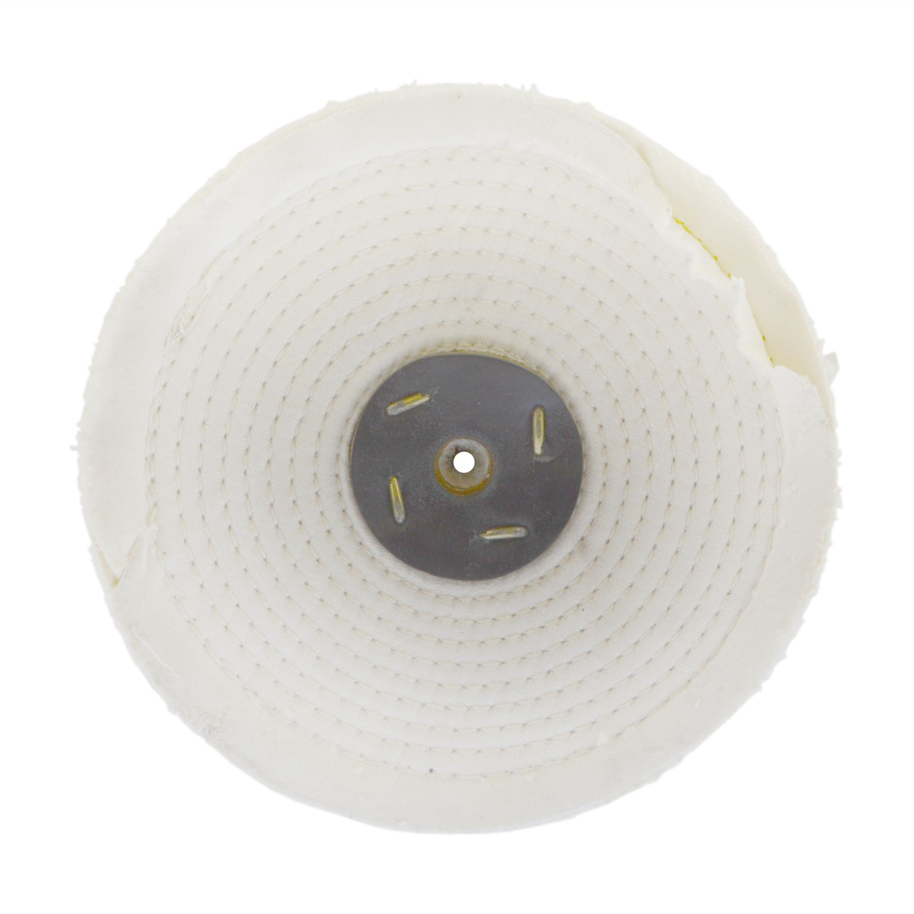 White Close Stitched Metal Polishing Buffing Mop 8" x 2" 4 section 2nd Stage