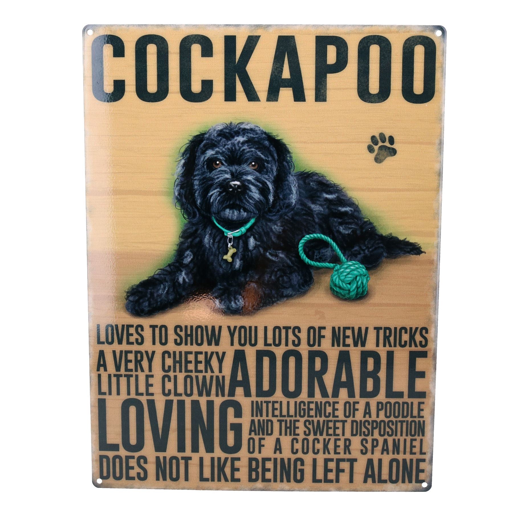 Plaque en métal pour chien Cockapoo