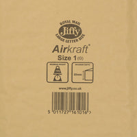 50pk Genuine Gold Jiffy Bag Airkraft Bubble Padded Mail Bag Envelope Size 1