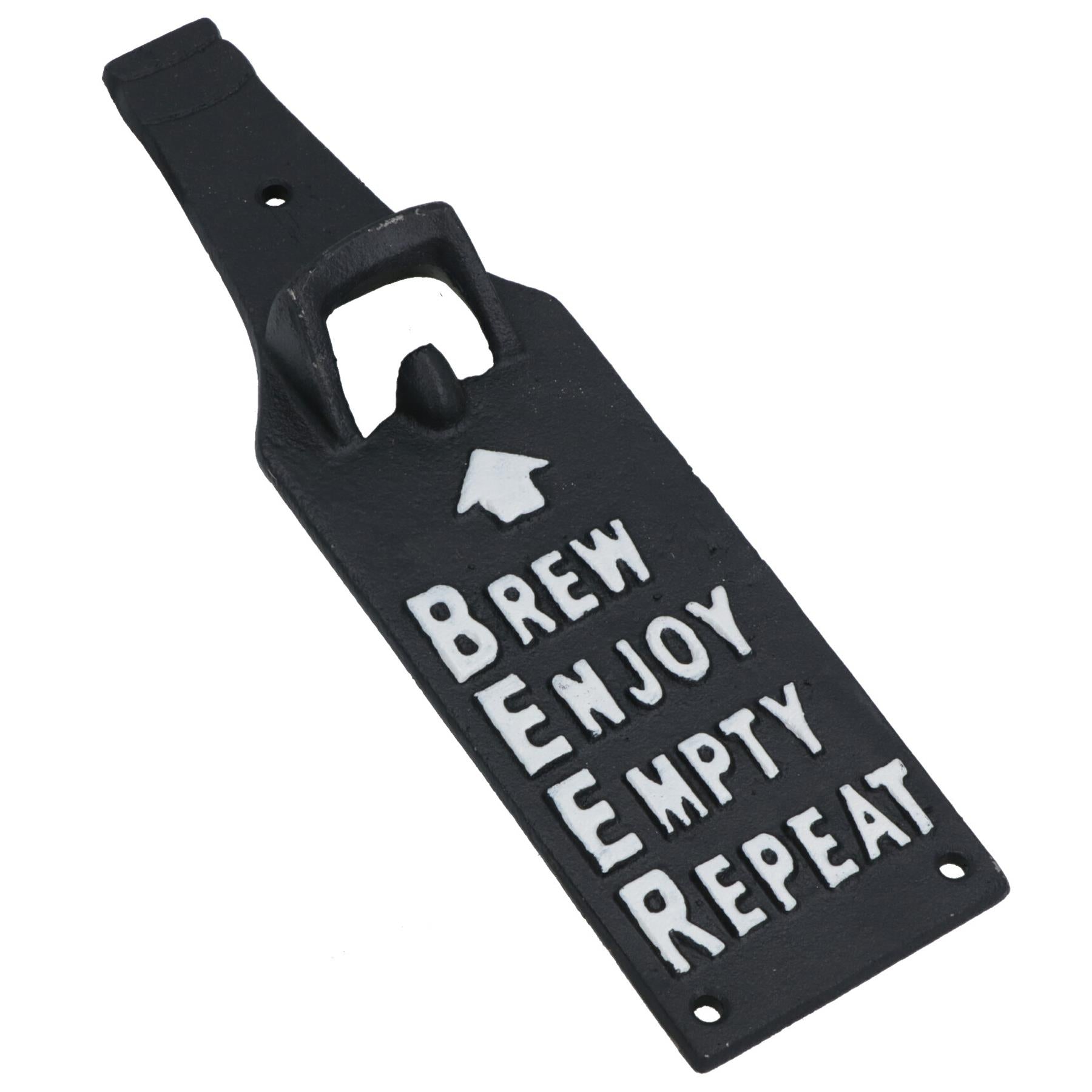 Brew Enjoy Empty Repeat Bottle Opener Cast Iron Sign Gift Garage Shed Bar