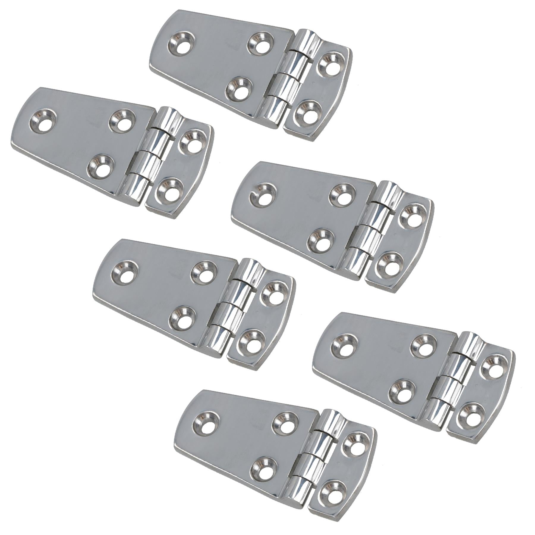 Polished Door Hinge Stainless Steel 76mm x 38mm 316 Long Marine Cabin Hatch