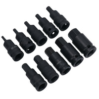 30" Breaker Power Bar &  10pc Impact Hex Bit Socket Set 1/2'' Drive 4 -19mm