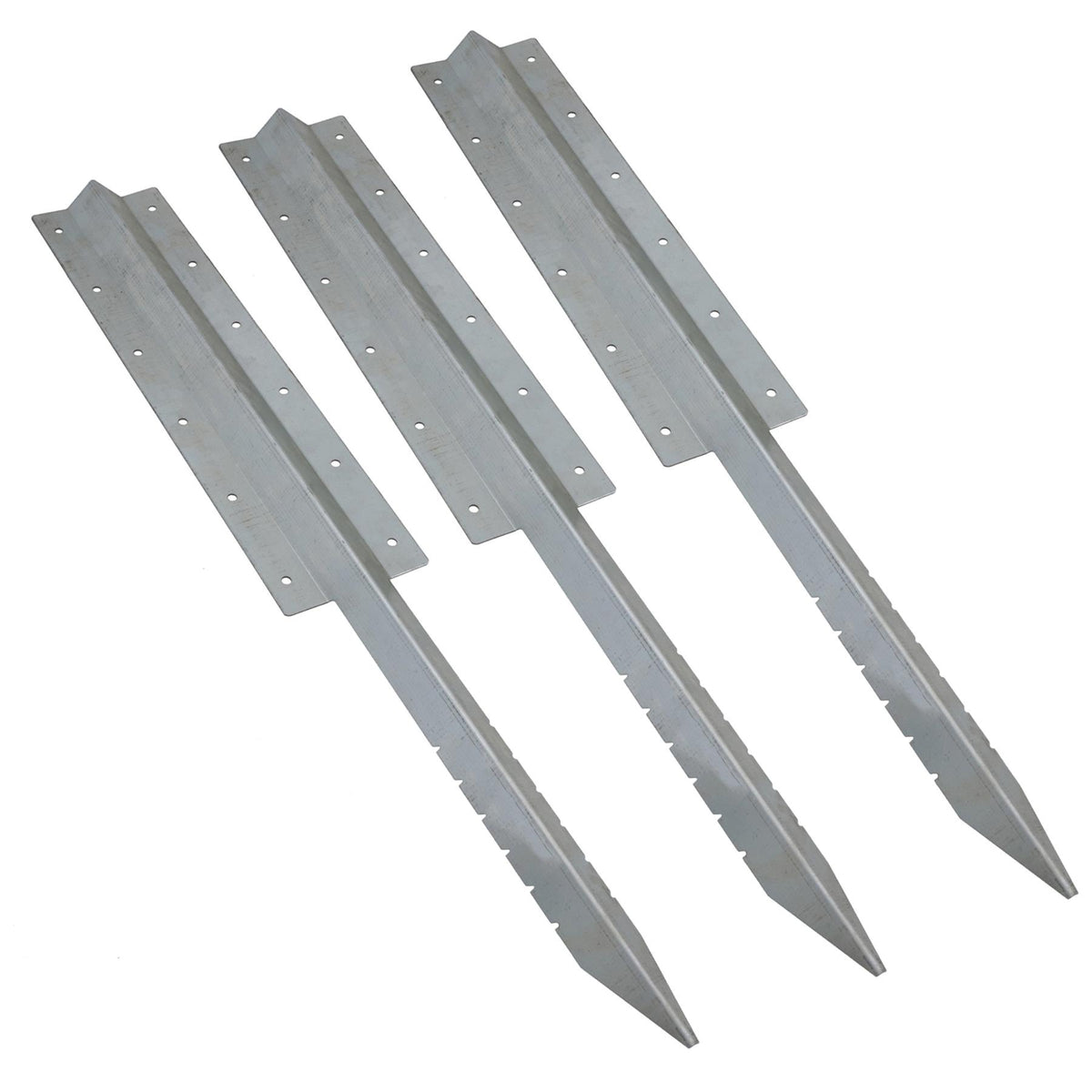 Garden Triple Sleeper Straight Support Spike Stake Galvanised Steel 930mm