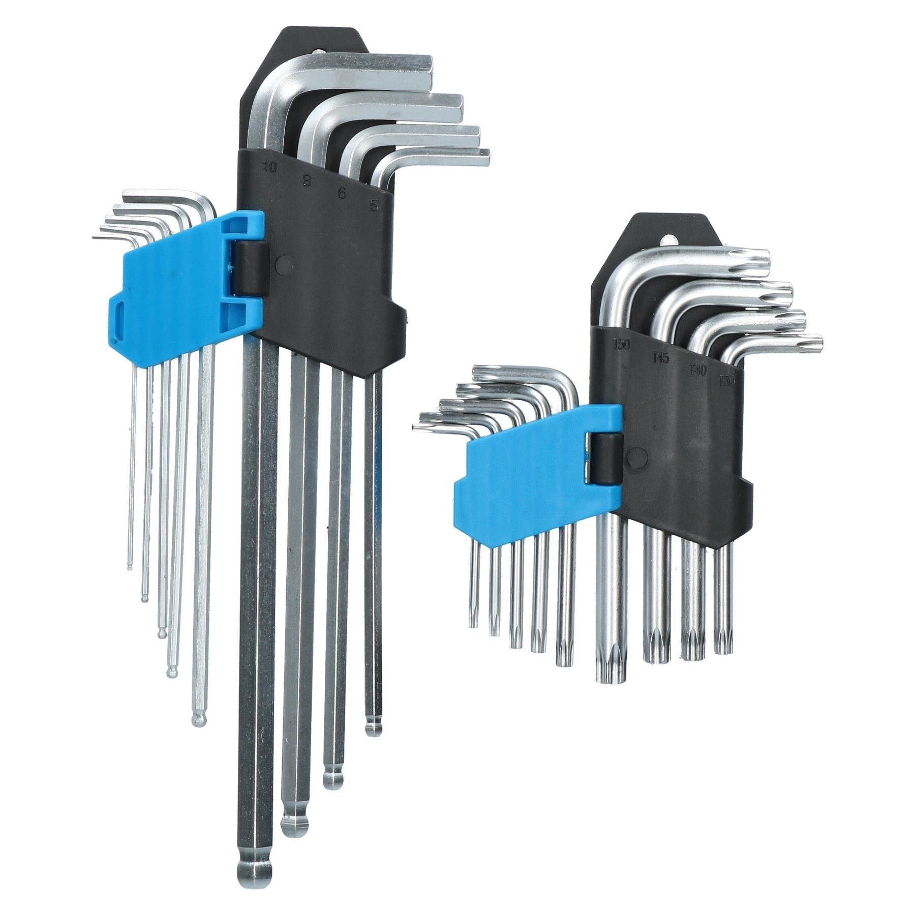 Long Allen Hex Key 1.5mm - 10mm and Short Torx Tamper Key T10 - T50 18pcs