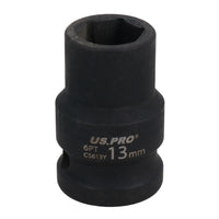 Metric Shallow Impact Impacted European Style Socket 1/2" Drive 6 Sided