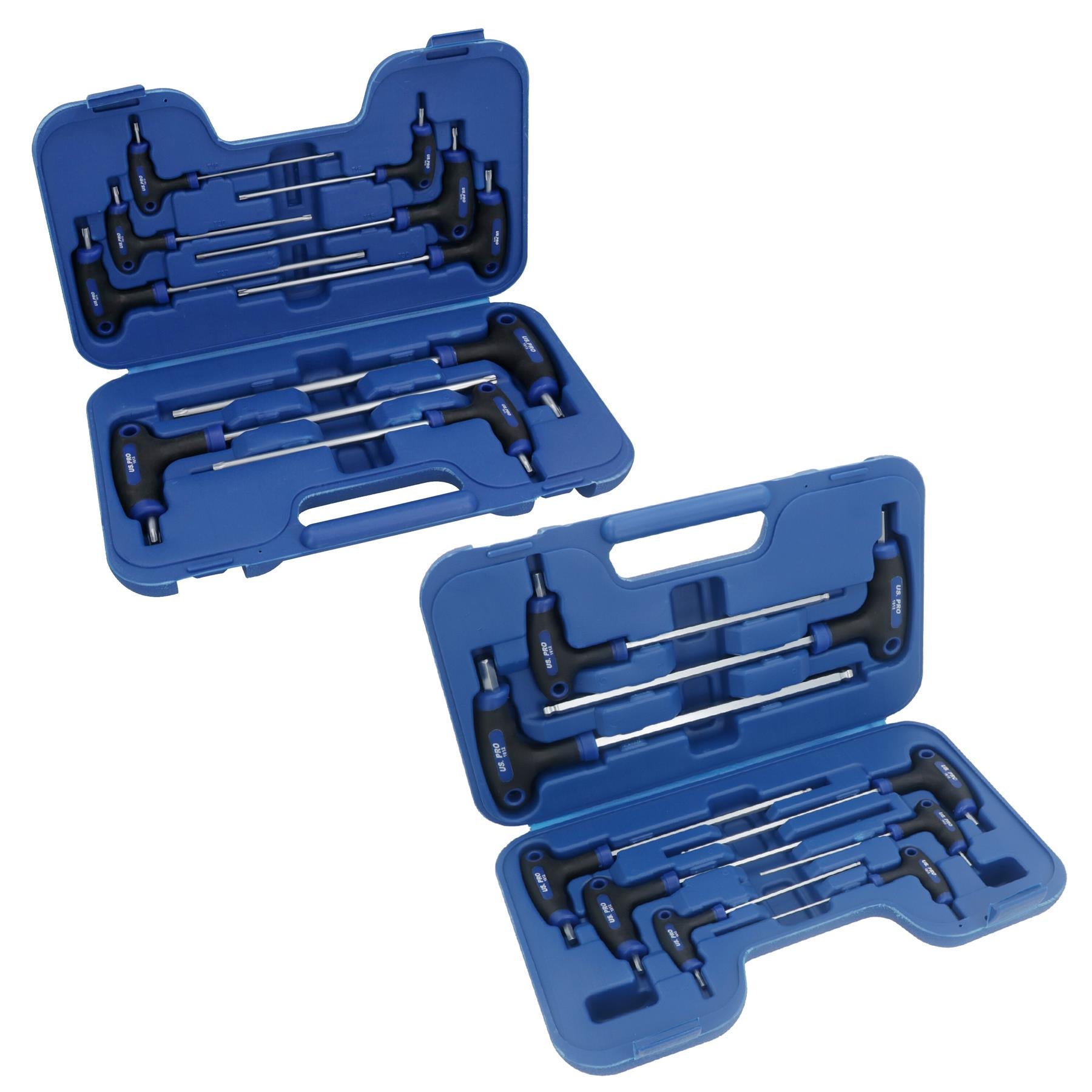 Ensemble de clés Allen métriques hexagonales + clés Torx Star T Bar 2 – 10 mm T10 – T50 18 pièces