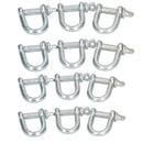 12mm D Shackles Dee Link Towing Rigging Pin Loop Galvanised Steel