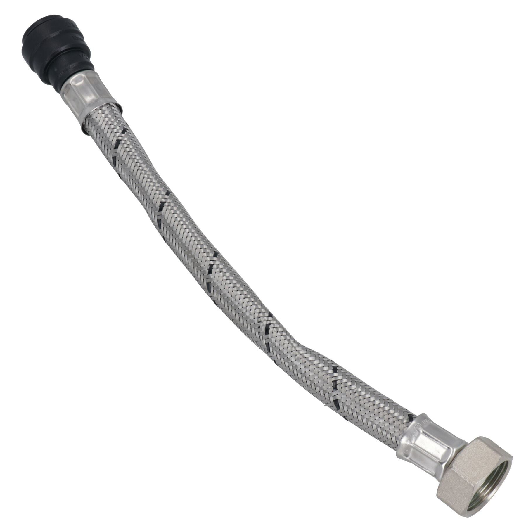 15mm or 22mm Easy Fit Braided Tap Connector Push fit Quick Release 300mm Long