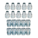 Kurze 1/2" x 20 UNF männliche + weibliche Stahl-Bremsleitungsverschraubungen für 5/16"-Rohre, 20 Stück
