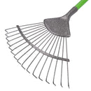 16 Teeth Soil Garden Rake Tubular Handle Carbon Steel 155cm Soil Leaf Raker