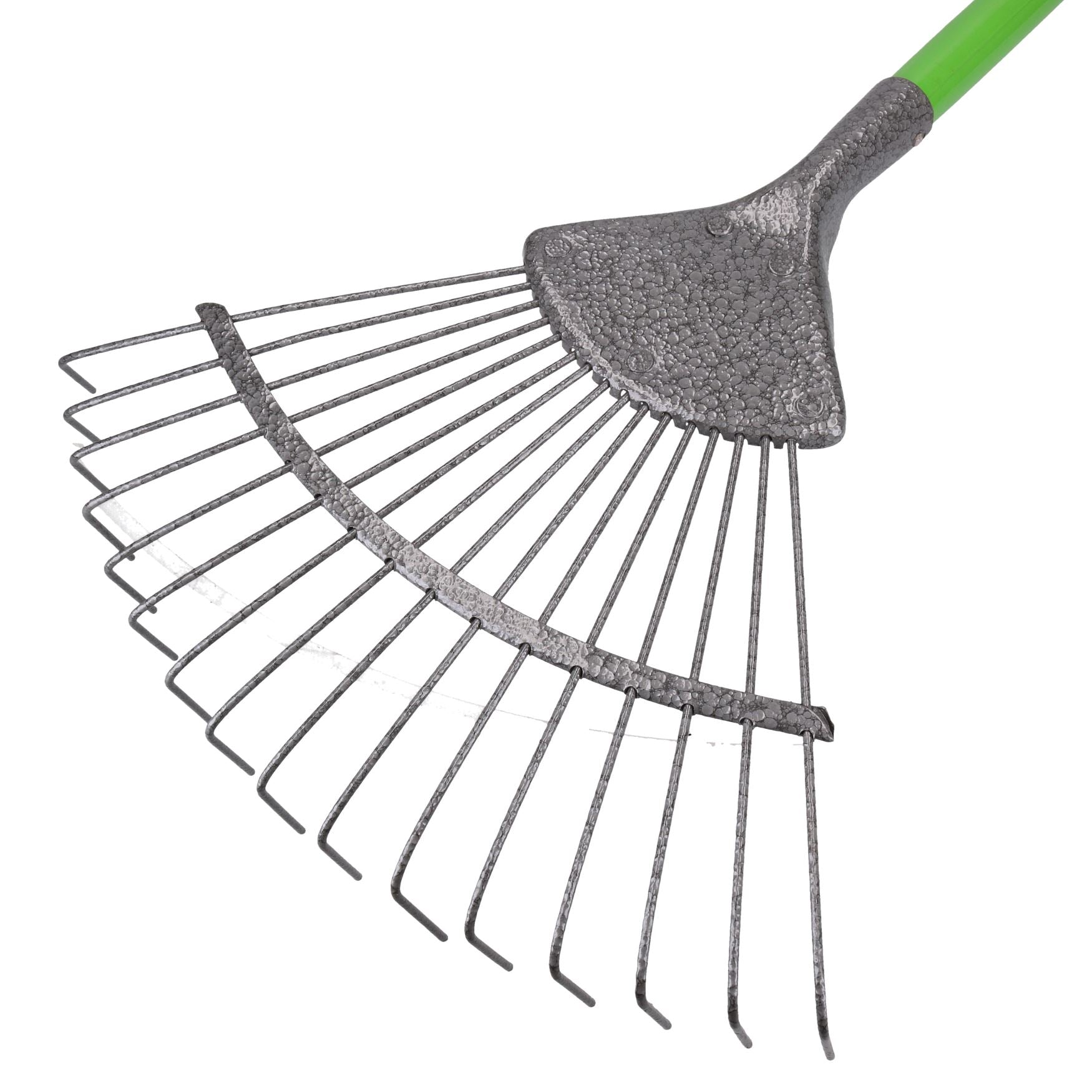 16 Teeth Soil Garden Rake Tubular Handle Carbon Steel 155cm Soil Leaf Raker