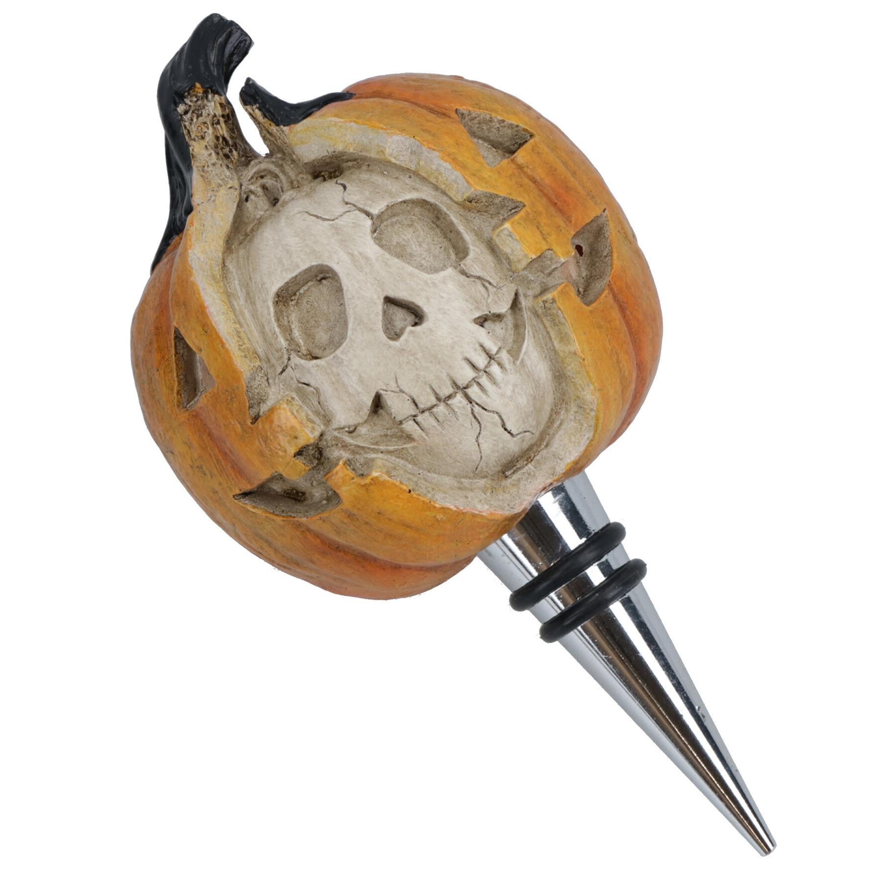 Pumpkin Skull Wine Bottle Stopper Topper Bung Cork Champagne Prosecco