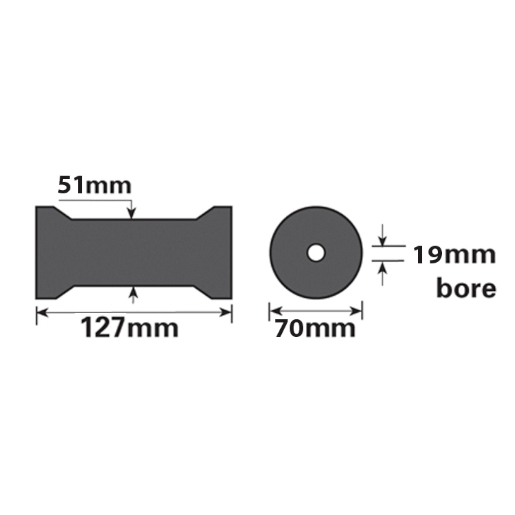 Boat Jetski Dinghy Trailer Keel Flat Roller & Bracket 19mm Spindle UBR19 UBR23