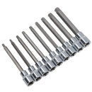 Douilles Torx courtes et longues mâles et femelles 1/2" T27 – T70 E10 – E24 18 pièces