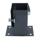 Grey Flush Fit Fence Post Bolt Down Shoe Holder Support 75mm x 75mm